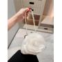 popular purses ladies imitated silk pearl handle big white flower evening bags clutches for bridal wedding sac tendance 2024