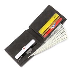 KHF047 2023New Cross Border Fashion Short Wallet Vintage Frosted Wallet Men's US Money Clip Multi Card