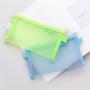 Gelory Zipper Mesh Organizer Bags Clear Nylon Pencil Case Transparent School Stationery Storage Bag for Office