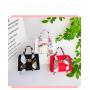 Women's Autumn New Silk Scarf Handbag Pu Leather Solid Color Shoulder Bag Chain Lock Small Square Bag