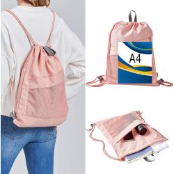 Gelory Drawstring Backpack Gym Cinch Bag String Backpack Women Girls Teen Kids Water Resistant Sport Sack Pack with Mesh Pocket