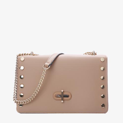 Susen Chrisbella 2022 lock shoulder bag classic solid color hand bag fashionable rivet chain women's messenger bags crossbody