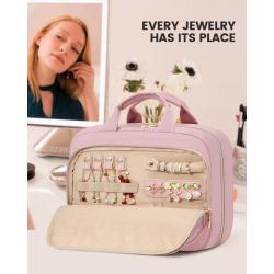 LOVEVOOK 2pcs/set Transparent PVC Travel Toiletry Bag Clear Cosmetic Bag Waterproof Hanging Makeup Bag with Jewelry Compartment