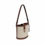 Elegant Wholesale Factory Women Designer Bucket Shoulder Bags Women Canvas Handbag Ladies Pu Leather Saddle Bag Cross Body Bag