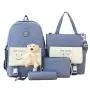 ZR840 SchoolBag Sets Girls Pupil Student Hot Selling Fashion Travel Canvas Little Bear Doll Cute College 4 Pcs Backpack Sets