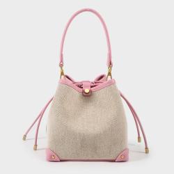 2024 New bucket Colorful PU Leather Shoulder Bucket Canvas Bag Tote Drawstring Ladies Purses Bucket Bag For Women