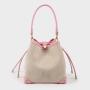 2024 New bucket Colorful PU Leather Shoulder Bucket Canvas Bag Tote Drawstring Ladies Purses Bucket Bag For Women