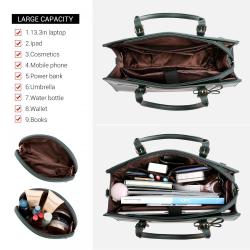 LOVEVOOK Fashion Modern Business Office Work Bag Waterproof PU Leather 15.6 Inch Computer Laptop Tote Bag for Women