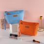 Gelory Portable Custom Logo Double Zipper Nylon Fabric Cosmetic Bag Zipper Fashion Toiletry Bag
