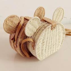 Bolsos Pure Color Magnetic Button Crossbody Bag Straw Wrapped Korean Single Shoulder Bag Fashion Girl Handbag Small OEM