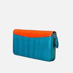 OEM ODM Hot Sales Customized Luxury Fashion Genuine Crocodile Alligator Skin Leather Women Long Zipper Clutch Wallet For Ladies
