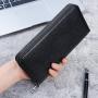 Custom logo Black Long Zipper Purses for Men PU Leather Wallet Women sac tendance 2024 carteras para mujer