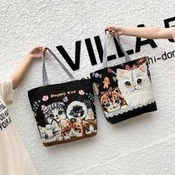 Best factory ethnic style student shopping bag Recycled women embroidered logo shoulder canvas tote bag