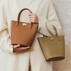2023 hot sale black leather women messenger bag ladies small shoulder bag Bucket Bag