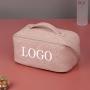 Customized Vintage Retro Style Emboss Flower Women Lady Toiletry PU Leather Travel Makeup Cosmetic Bags