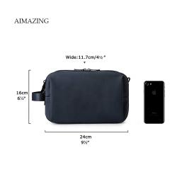 Black Large High-Quality Men's Toiletry Bag with Multiple Compartments Durable Material Large Capacity for Travel Gym Use