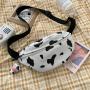 Trendy Fashion Cow Color Sports Student Shoulder Messenger Bag Custom Canvas Waist Bag