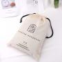 Custom Logo Printing Big Size 100% Cotton Hat Headwear Clothes Storage Bag Drawstring Muslin Shopping Dust Cotton Pouch