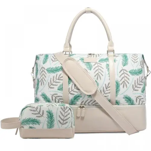 2022 new arrival LOVEVOOK Canvas Travel Duffel Bags with Shoe Compartment Overnight luggage duffle bag women Weekender Bags