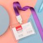 KT002 Acrylic Work ID Neck Strap Card Bus Holders Work Card Bus Access Student Card Holder Candy Color Identity Badge Lanyard