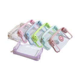 RTS Low MOQ High Quality Transparent Makeup Bag Personalized Candy Zipper Pouch Clear PVC Cosmetic Bag