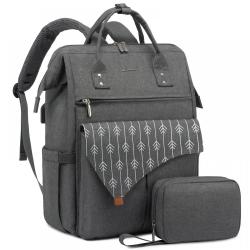 LOVEVOOK 2pcs Large Capacity 15.6 17 Inch Nurse Teacher Bag Work Travel Daily life College Laptop Rucksack Backpack Women USB