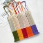 Pleated shoulder bag women's canvas shopping bag niche solid color three-dimensional shrink notebook