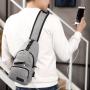 KBW544 Hot New Men's Chest Bag Usb Smart Shoulder Bag Casual Canvas Male Chest Bag