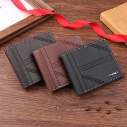 New men's wallet men's short money clip youth fashion embossed horizontal soft leather wallet large capacity multi-card wallet
