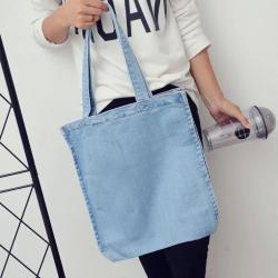 South Korea Women's Large Capacity Denim Hand-Painted Bag Joker Style with Two Handles Fashionable Mother Bag Wholesale