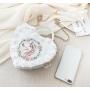Factory customized heart design girls hand bag Lolita stylish lace decoration women crossbody bag