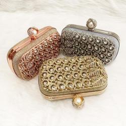 Wholesale trendy small handbags ladies purse gold evening bag rhinestone party bags women elegant bag