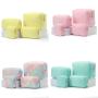 Keymay RTS Christmas Gift Personalized Chenille Letter Patches Winter Velvet Pouch Velvet Cosmetic Bag Terry Cloth Makeup Bag