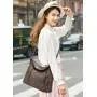 Solid Color Luxury Ladies' Handbag Long Strap High Quality Leather Polyester Lining Elegant Stylish Tassel Decoration Zip