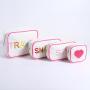 Fashion Eco Friendly  Custom Women Travel Toiletries Bag  Plain Cotton  Zipper Organizer Makeup Pouch Bag Canvas Cosmetic Bag