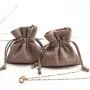 Custom Logo Printed Jewelry Drawstring Bag Mini Microfiber Gift Packaging Dust Earring Jewelry Pouch