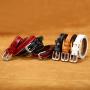 Custom men leather belt genuine leather women belts pin buckle belt for men women