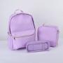 Keymay Hot Sale Back to School Series 3 Set Candy Color pencil Case Nylon Lunch Bag Book Bag Cute Girls Backpack Kids School Bag