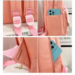 Hot sale school backpack set cute lolita style decoration mochilas mujer women's backpack school book backpack set