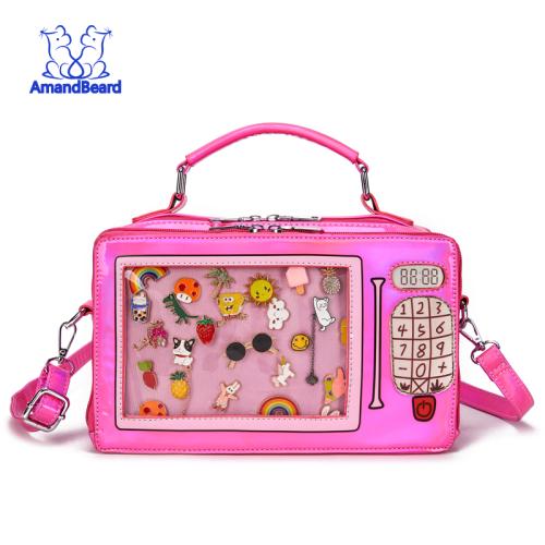 professional ita bag manufacturer holographic pu leather clear pvc custom designer backpack