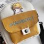 Cute Canvas Messenger Bag Autumn Cartoon Super Cute Girl Small Square Bag Street Casual Shoulder Bag