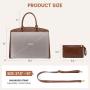 LOVEVOOK Vintage Designer 15.6 inch Large Business Leather Laptop Hand Bags for Women Ladies 2pcs Waterproof Office Tote Handbag