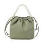 2024 Pearl Handheld Cloud Bag Versatile Lady's Crossbody Fresh Water Bucket Bag Fashionable Women's Shoulder Bag Handmade