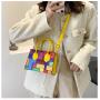 2022 Colorful Tote Bag with Zipper Closure for Lady Fashion Women Handbags PU Leather Cross Body Purse