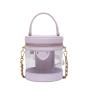 Hot sale women chain transparent bucket bag fashion designer clear PVC hand bag for women