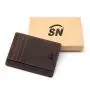 Designer crazy horse real leather slim credit card holder wallet rfid blocking id card front pocket wallet