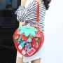 Custom Design Girls Anime Strawberry Clear PVC Plastic Window Shaped Ita Crossbody Bag Ita Hand Bag