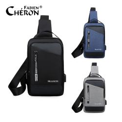 Oem Manufacturer Custom Casual Outdoor Man Bike Royal Blue Usb Charging Port Sling Shoulder Crossbody Chest Bag