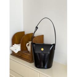 2024 New Designer High Quality Glossy PU Leather Shoulder Bag Luxury Fashion Handbags Simplicity Leather Bucket Bags for Women