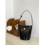 2024 New Designer High Quality Glossy PU Leather Shoulder Bag Luxury Fashion Handbags Simplicity Leather Bucket Bags for Women